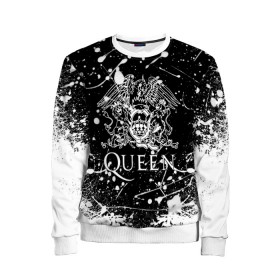 Детский свитшот 3D с принтом QUEEN. в Ухте, 100% полиэстер | свободная посадка, прямой крой, мягкая тканевая резинка на рукавах и понизу свитшота | Тематика изображения на принте: queen | британская рок группа | квин | куин | кьюин | мистер робот | музыка | рами малек | рок | рок музыка | фредди меркьюри
