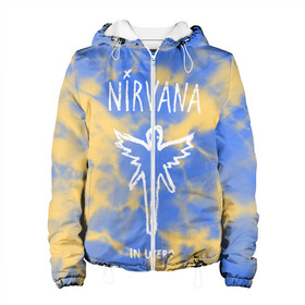 Женская куртка 3D с принтом NIRVANA в Ухте, ткань верха — 100% полиэстер, подклад — флис | прямой крой, подол и капюшон оформлены резинкой с фиксаторами, два кармана без застежек по бокам, один большой потайной карман на груди. Карман на груди застегивается на липучку | in utero | nevermind | nirvana | nirvana in utero | nirvana logo | nirvana nevermind | smile | курт кобейн | нирвана | нирвана in utero | нирвана лого