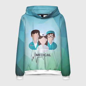 Мужская толстовка 3D с принтом Medical в Ухте, 100% полиэстер | двухслойный капюшон со шнурком для регулировки, мягкие манжеты на рукавах и по низу толстовки, спереди карман-кенгуру с мягким внутренним слоем. | art | арт | врач | графика | медицина