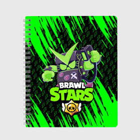Тетрадь с принтом Brawl stars virus 8-bit в Ухте, 100% бумага | 48 листов, плотность листов — 60 г/м2, плотность картонной обложки — 250 г/м2. Листы скреплены сбоку удобной пружинной спиралью. Уголки страниц и обложки скругленные. Цвет линий — светло-серый
 | bibi | brawl stars | crow | leon | leon shark | max | mecha crow | mr.p | sally leon | shark | sprout | tara | virus 8 bit | биби | бравл старс | вирус 8 бит | ворон | леон | макс | мешха кров | оборотень | спроут | сэли леон | тара