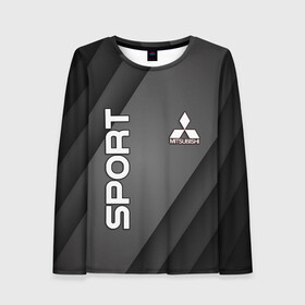 Женский лонгслив 3D MITSUBISH SPORT: в Ухте, 100% полиэстер | длинные рукава, круглый вырез горловины, полуприлегающий силуэт | mitsubishi | sport | авто | автомобиль | лого | логотип | митсубиси | митсубиши | спорт | текстура