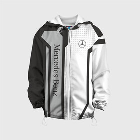 Детская куртка 3D с принтом Mercedes Driver team в Ухте, 100% полиэстер | застежка — молния, подол и капюшон оформлены резинкой с фиксаторами, по бокам — два кармана без застежек, один потайной карман на груди, плотность верхнего слоя — 90 г/м2; плотность флисового подклада — 260 г/м2 | driver | driver team | mercedes | mercedes team | racing | гонки | машины | мерен | мерс | мерседес | тачки