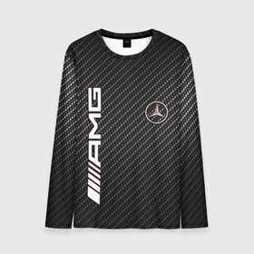 Мужской лонгслив 3D с принтом MERCEDES CARBON в Ухте, 100% полиэстер | длинные рукава, круглый вырез горловины, полуприлегающий силуэт | amg | carbon | mercedes | авто | автомобиль | иномарка | карбон | логотип | машина | мерседес | текстура