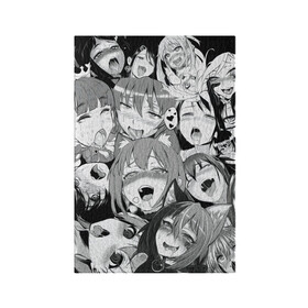 Обложка для паспорта матовая кожа АХЕГАО: в Ухте, натуральная матовая кожа | размер 19,3 х 13,7 см; прозрачные пластиковые крепления | ahegao | anime | face | manga | аниме | ахегао | лицо | манга