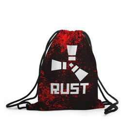 Рюкзак-мешок 3D с принтом RUST в Ухте, 100% полиэстер | плотность ткани — 200 г/м2, размер — 35 х 45 см; лямки — толстые шнурки, застежка на шнуровке, без карманов и подкладки | dayz | facepunch | rust | state of decay | survival | the forest | this war of mine | выживалка rust | раст