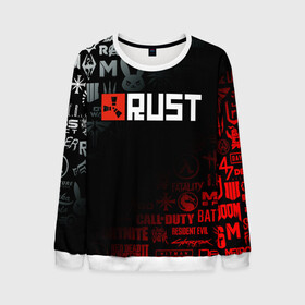 Мужской свитшот 3D с принтом RUST в Ухте, 100% полиэстер с мягким внутренним слоем | круглый вырез горловины, мягкая резинка на манжетах и поясе, свободная посадка по фигуре | dayz | facepunch | rust | state of decay | survival | the forest | this war of mine | выживалка rust | раст