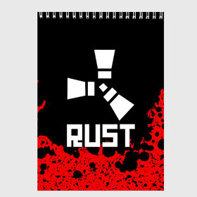 Скетчбук с принтом RUST в Ухте, 100% бумага
 | 48 листов, плотность листов — 100 г/м2, плотность картонной обложки — 250 г/м2. Листы скреплены сверху удобной пружинной спиралью | Тематика изображения на принте: dayz | facepunch | rust | state of decay | survival | the forest | this war of mine | выживалка rust | раст