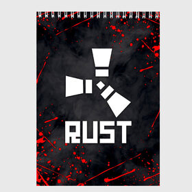 Скетчбук с принтом RUST в Ухте, 100% бумага
 | 48 листов, плотность листов — 100 г/м2, плотность картонной обложки — 250 г/м2. Листы скреплены сверху удобной пружинной спиралью | Тематика изображения на принте: dayz | facepunch | rust | state of decay | survival | the forest | this war of mine | выживалка rust | раст