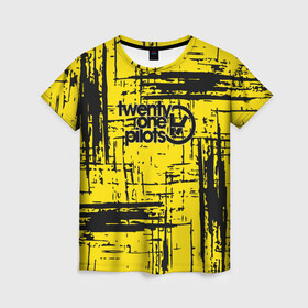 Женская футболка 3D с принтом Twenty One Pilots в Ухте, 100% полиэфир ( синтетическое хлопкоподобное полотно) | прямой крой, круглый вырез горловины, длина до линии бедер | one | pilots | twenty | альтернативный хип хоп | американский | дуэт | инди поп | регги | рок | синти поп