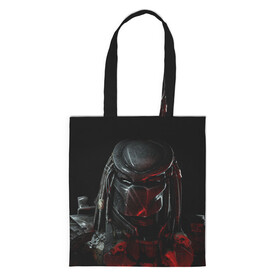 Шоппер 3D с принтом PREDATOR | ХИЩНИК в Ухте, 100% полиэстер | Плотность: 200 г/м2; Размер: 34×35 см; Высота лямок: 30 см | aliens | avp | black | cinema | predator | кино | фильм хищник | фильмы | хищник | чёрный | чужой