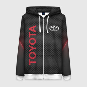 Женская толстовка 3D на молнии с принтом TOYOTA в Ухте, 100% полиэстер | длина до линии бедра, манжеты и пояс оформлены мягкой тканевой резинкой, двухслойный капюшон со шнурком для регулировки, спереди молния, по бокам два кармана | 2020 | alphard | auto | camry | corolla | highlander | hilux | land cruiser 200 | prado | rav4 | sport | supra | toyota | tundra | авто | автомобиль | автомобильные | альфард | бренд | камри | марка | машины | спорт | тойота