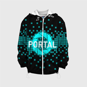 Детская куртка 3D с принтом Portal в Ухте, 100% полиэстер | застежка — молния, подол и капюшон оформлены резинкой с фиксаторами, по бокам — два кармана без застежек, один потайной карман на груди, плотность верхнего слоя — 90 г/м2; плотность флисового подклада — 260 г/м2 | 3d | aperture science | black mesa xen | half life | portal | portal 2 | valve | игра | портал