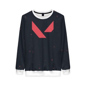 Женский свитшот 3D с принтом Valorant в Ухте, 100% полиэстер с мягким внутренним слоем | круглый вырез горловины, мягкая резинка на манжетах и поясе, свободная посадка по фигуре | counter strike | csgo | project a | riot | shooter | twitch | валорант | игра | ксго | риот | твич | шутер