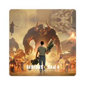 Магнит виниловый Квадрат с принтом Serious Sam 4 в Ухте, полимерный материал с магнитным слоем | размер 9*9 см, закругленные углы | Тематика изображения на принте: croteam | devolver | digital | games | planet | sam | serious | игры | крутой | планета | сэм