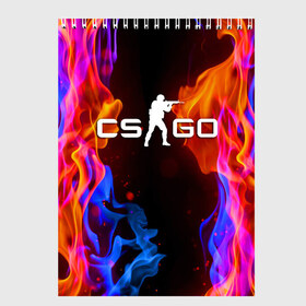 Скетчбук с принтом CSGO FIRE в Ухте, 100% бумага
 | 48 листов, плотность листов — 100 г/м2, плотность картонной обложки — 250 г/м2. Листы скреплены сверху удобной пружинной спиралью | computer game | counter strike | cs | cs go | csgo | game | glitch | битва огней | вой | го | игрок | компьютерная игра | контер страйк | контр страйк | контра | коунтер страйк | кс | огонь | пламя