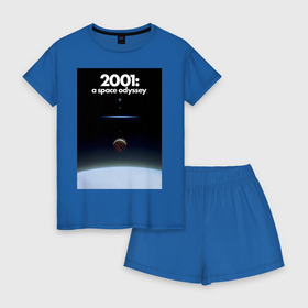 Женская пижама с шортиками хлопок с принтом 2001: Space Odyssey в Ухте, 100% хлопок | футболка прямого кроя, шорты свободные с широкой мягкой резинкой | 2001 | 2001:космическая одиссея | discovery one | eva pod | frank poole | hal 9000 | heywood floyd | space odyssey | stanley kubrick | vdgerir | космическая одиссея | стэнли кубрик