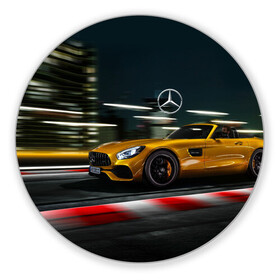 Коврик для мышки круглый с принтом Night в Ухте, резина и полиэстер | круглая форма, изображение наносится на всю лицевую часть | Тематика изображения на принте: amg | car | city | germany | mercedes | night | power | prestige | road | speed | автомобиль | германия | город | дорога | мерседес | мощь | ночь | престиж | скорость