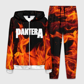 Мужской костюм 3D с принтом Pantera. в Ухте, 100% полиэстер | Манжеты и пояс оформлены тканевой резинкой, двухслойный капюшон со шнурком для регулировки, карманы спереди | Тематика изображения на принте: 