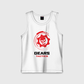 Детская майка хлопок с принтом GEARS TACTICS в Ухте,  |  | gears 5 | gears of war | gears of war 2 | gears of war 3 | gears of war 4 | gears tactics | gears war 5.