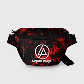 Поясная сумка 3D с принтом Linkin Park в Ухте, 100% полиэстер | плотная ткань, ремень с регулируемой длиной, внутри несколько карманов для мелочей, основное отделение и карман с обратной стороны сумки застегиваются на молнию | chester bennington | linkin park | rock | группа | линкин парк | логотип | музыка | рок | рок н ролл | честер беннингтон | эмблема