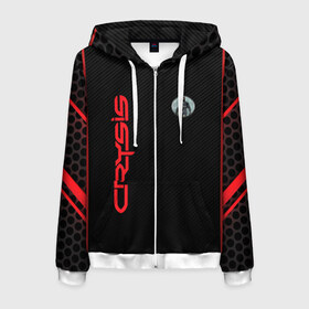 Мужская толстовка 3D на молнии с принтом Crysis в Ухте, 100% полиэстер | длина до линии бедра, манжеты и пояс оформлены мягкой тканевой резинкой, двухслойный капюшон со шнурком для регулировки, спереди молния, по бокам два кармана | crysis | crysis 3 | crysis remastered | crytek | jake dunn | muscle suit | nomad | джейк данна | игры | кризис | крутек | номад