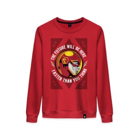 Женский свитшот хлопок с принтом The Flash в Ухте, 100% хлопок | прямой крой, круглый вырез, на манжетах и по низу широкая трикотажная резинка  | barry allen | the flash | vdzabma | барри аллен | флэш