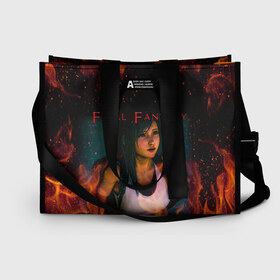 Сумка-шоппер 3D с принтом Final Fantasy VII Remake в Ухте, 100% полиэстер | застегивается на металлическую кнопку; внутренний карман застегивается на молнию. Стенки укреплены специальным мягким материалом, чтобы защитить содержимое от несильных ударов
 | anime | final fantasy | final fantasy remake | final fantasy vii | final fantasy vii remake | айрис | аниме | анимэ | клауд страйф | файнару фантадзи | шинра