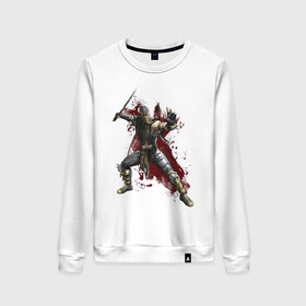 Женский свитшот хлопок Scorpion: в Ухте, 100% хлопок | прямой крой, круглый вырез, на манжетах и по низу широкая трикотажная резинка  | mortal kombat | scorpion | vdkarsve | мк 9 | мортал комбат | ниндзя | скорпион