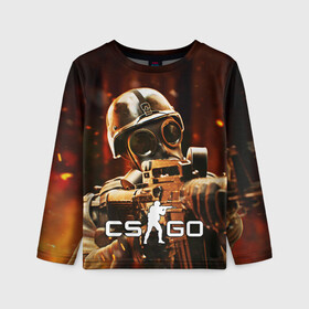 Детский лонгслив 3D с принтом CS:GO в Ухте, 100% полиэстер | длинные рукава, круглый вырез горловины, полуприлегающий силуэт
 | counter strike | cs | cs go | csgo | game | винтовка | вой | го | игрок | компьютерная игра | контер страйк | контр страйк | контра | коунтер страйк | кс | оружие | пистолет