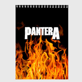 Скетчбук с принтом Pantera в Ухте, 100% бумага
 | 48 листов, плотность листов — 100 г/м2, плотность картонной обложки — 250 г/м2. Листы скреплены сверху удобной пружинной спиралью | pantera | американская метал группа | грув метал | группа | музыка | пантера | рок | рок группа