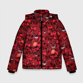 Зимняя куртка для мальчиков 3D с принтом Красный череп в Ухте, ткань верха — 100% полиэстер; подклад — 100% полиэстер, утеплитель — 100% полиэстер | длина ниже бедра, удлиненная спинка, воротник стойка и отстегивающийся капюшон. Есть боковые карманы с листочкой на кнопках, утяжки по низу изделия и внутренний карман на молнии. 

Предусмотрены светоотражающий принт на спинке, радужный светоотражающий элемент на пуллере молнии и на резинке для утяжки | Тематика изображения на принте: doodling | pattern | textures | tiles | zentangle | абстракция | дудлинг | зентангл | красный череп | паттерны | разные черепа | тайлы | текстуры | узоры | фон | череп