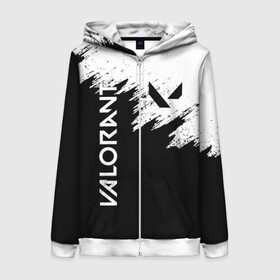 Женская толстовка 3D на молнии с принтом VALORANT | ВАЛОРАНТ в Ухте, 100% полиэстер | длина до линии бедра, манжеты и пояс оформлены мягкой тканевой резинкой, двухслойный капюшон со шнурком для регулировки, спереди молния, по бокам два кармана | breach | cs go | cypher | jett | league of legends | legends of runeterra | lol | omen | overwatch | phoenix | riot | riot games | sage | sona | sova | valorant | viper | валорант | лига легенд | лол