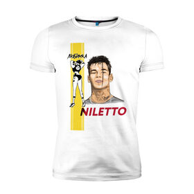 Мужская футболка хлопок Slim с принтом NILETTO в Ухте, 92% хлопок, 8% лайкра | приталенный силуэт, круглый вырез ворота, длина до линии бедра, короткий рукав | niletto | артист | данила прытков | певец | российский | танцор