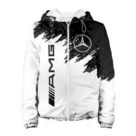 Женская куртка 3D с принтом MERCEDES-BENZ AMG в Ухте, ткань верха — 100% полиэстер, подклад — флис | прямой крой, подол и капюшон оформлены резинкой с фиксаторами, два кармана без застежек по бокам, один большой потайной карман на груди. Карман на груди застегивается на липучку | amg | auto | brabus | mercedes | sport | авто | автомобиль | автомобильные | амг | брабус | бренд | марка | машины | мерседес | спорт