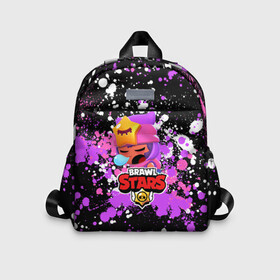 Детский рюкзак 3D с принтом BRAWL STARS SANDY в Ухте, 100% полиэстер | лямки с регулируемой длиной, сверху петелька, чтобы рюкзак можно было повесить на вешалку. Основное отделение закрывается на молнию, как и внешний карман. Внутри дополнительный карман. По бокам два дополнительных кармашка | Тематика изображения на принте: brawl stars sandy | leon | sndy | stars | бравл старс | бравл старс игра | бравл старс сенди | леон | сэнди | тай дай | фиолетовый brawl stars | фиолетовый бравл старс