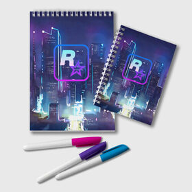 Блокнот с принтом GTA в Ухте, 100% бумага | 48 листов, плотность листов — 60 г/м2, плотность картонной обложки — 250 г/м2. Листы скреплены удобной пружинной спиралью. Цвет линий — светло-серый
 | grand theft auto 2 | grand theft auto 3 | grand theft auto v | grand theft auto: san andreas | grand theft auto: vice city | gta 1 | gta 2 | gta 3 | gta 4 | gta 5 | gta online | gta v | город | игры
