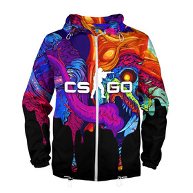 Мужская ветровка 3D с принтом CS GO HYPER BEAST в Ухте, 100% полиэстер | подол и капюшон оформлены резинкой с фиксаторами, два кармана без застежек по бокам, один потайной карман на груди | cs go | cs going | кс го | кс го кейс | кс го скин | скачивать кс. | скины cs go