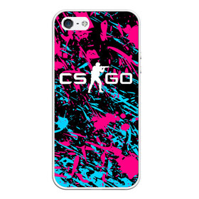 Чехол для iPhone 5/5S матовый с принтом CS GO NEON в Ухте, Силикон | Область печати: задняя сторона чехла, без боковых панелей | Тематика изображения на принте: astralis | awp | counter strike | cs go | cs go global offensive | cs:go | faze clan | hyper beast | team liquid | астралис | кс го | тим ликвид | фейз клан | хайпер бист