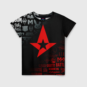 Детская футболка 3D с принтом ASTRALIS в Ухте, 100% гипоаллергенный полиэфир | прямой крой, круглый вырез горловины, длина до линии бедер, чуть спущенное плечо, ткань немного тянется | astralis | awp | counter strike | cs go | cs go global offensive | cs:go | faze clan | hyper beast | team liquid | астралис | кс го | тим ликвид | фейз клан | хайпер бист