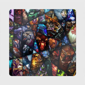 Магнит виниловый Квадрат с принтом Герои Dota 2 в Ухте, полимерный материал с магнитным слоем | размер 9*9 см, закругленные углы | cs go | dota 2 | lina | navi | puck | razor | shadow fiend | steam | video games | virtus pro | видео игры | демоны | дота 2 | киберспорт | молния | скелеты