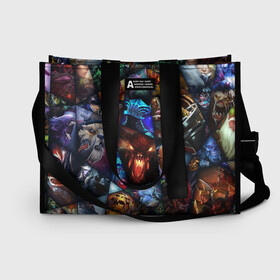 Сумка-шоппер 3D с принтом Герои Dota 2 в Ухте, 100% полиэстер | застегивается на металлическую кнопку; внутренний карман застегивается на молнию. Стенки укреплены специальным мягким материалом, чтобы защитить содержимое от несильных ударов
 | cs go | dota 2 | lina | navi | puck | razor | shadow fiend | steam | video games | virtus pro | видео игры | демоны | дота 2 | киберспорт | молния | скелеты