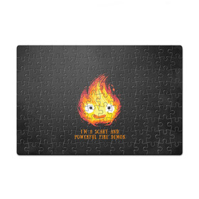 Пазл магнитный 126 элементов с принтом I`m scary в Ухте, полимерный материал с магнитным слоем | 126 деталей, размер изделия —  180*270 мм | ведьма пустоши | кальцифер | маркл | пугало | пугало репка | софи | софи хаттер | хаул | хаул пендрагон | ходячий замок | ходячий замок хаула