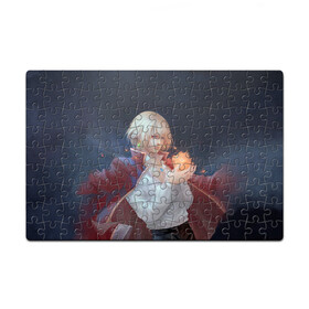 Пазл магнитный 126 элементов с принтом Хаул и Кальцифер в Ухте, полимерный материал с магнитным слоем | 126 деталей, размер изделия —  180*270 мм | ведьма пустоши | кальцифер | маркл | пугало | пугало репка | софи | софи хаттер | хаул | хаул пендрагон | ходячий замок | ходячий замок хаула