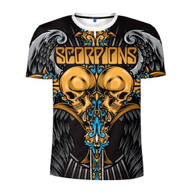 Мужская футболка 3D спортивная с принтом Scorpions в Ухте, 100% полиэстер с улучшенными характеристиками | приталенный силуэт, круглая горловина, широкие плечи, сужается к линии бедра | klaus meine | live in munich | return to forever | rock music | scorpions | you like | клаус майне | маттиас ябс | рудольф шенкер | скорпионз