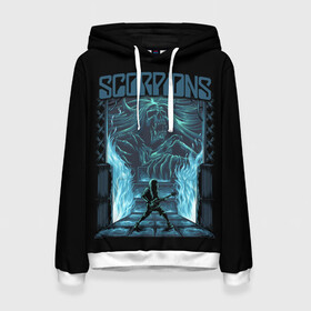 Женская толстовка 3D с принтом Scorpions в Ухте, 100% полиэстер  | двухслойный капюшон со шнурком для регулировки, мягкие манжеты на рукавах и по низу толстовки, спереди карман-кенгуру с мягким внутренним слоем. | klaus meine | live in munich | return to forever | rock music | scorpions | you like | клаус майне | маттиас ябс | рудольф шенкер | скорпионз