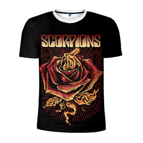 Мужская футболка 3D спортивная с принтом Scorpions в Ухте, 100% полиэстер с улучшенными характеристиками | приталенный силуэт, круглая горловина, широкие плечи, сужается к линии бедра | klaus meine | live in munich | return to forever | rock music | scorpions | you like | клаус майне | маттиас ябс | рудольф шенкер | скорпионз