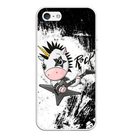 Чехол для iPhone 5/5S матовый с принтом Единорог рокер в Ухте, Силикон | Область печати: задняя сторона чехла, без боковых панелей | music | rock | rock music | единорог | метал | металл | милый | милый единорог | музыкант | рокер | тяжелая музыка
