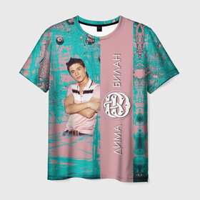 Мужская футболка 3D с принтом Дима Билан в Ухте, 100% полиэфир | прямой крой, круглый вырез горловины, длина до линии бедер | актер | билан | дима | певец