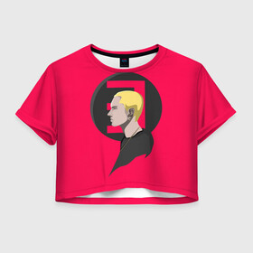 Женская футболка Crop-top 3D с принтом Eminem в Ухте, 100% полиэстер | круглая горловина, длина футболки до линии талии, рукава с отворотами | d12 | eminem | encore | kamikaze | marshall | mathers | rap | recovery | relapse | revival | shady | slim | usa | маршалл | мэтерс | рэп | слим | сша | шейди | эминем