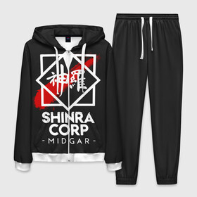 Мужской костюм 3D с принтом Final Fantasy в Ухте, 100% полиэстер | Манжеты и пояс оформлены тканевой резинкой, двухслойный капюшон со шнурком для регулировки, карманы спереди | Тематика изображения на принте: 7 remake | aerith | fantasy | ff7 | final | ps4 | red | shinra | square enix | vii remake | vii ремейк | айрис | последняя | ред | файнал | фантазия | фф7 | шинра